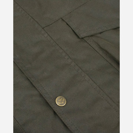 Button on Hoggs of Fife Caledonia Men's Wax Jacket Antique Olive - Wild & Moor