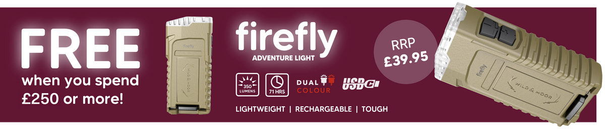 Wild & Moor Free Firefly on orders over £250 Banner