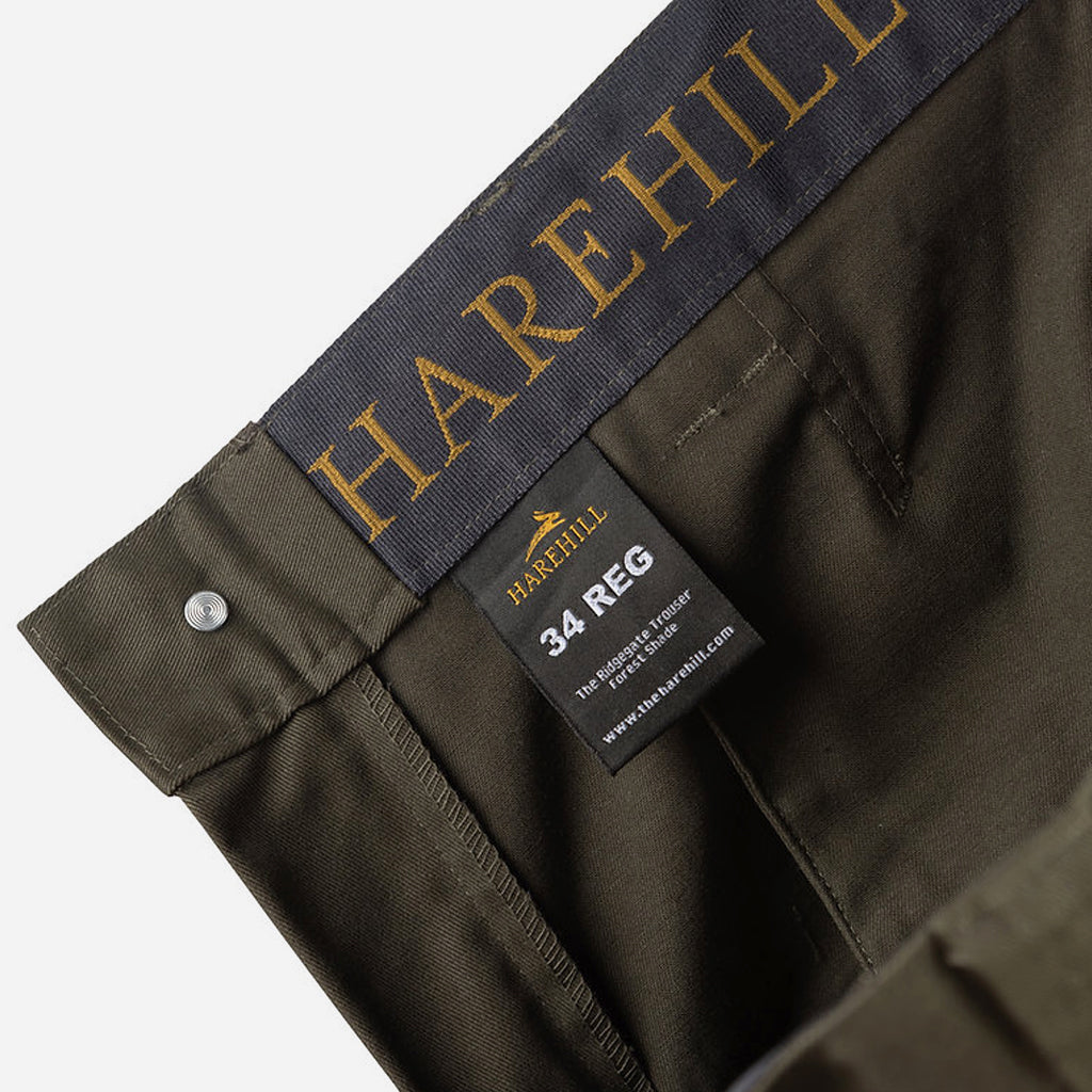 Innter Seam of Harehill Ridgegate Cargo Pocket Trousers, Forest Shade - Wild & Moor