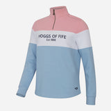 Hoggs of Fife Dumfries 1888 Women's 1/4 Zip Sweatshirt Pink/White/Blue - Wild & Moor