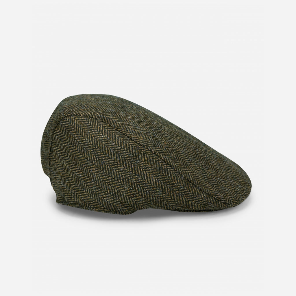 Hoggs of Fife Herringbone Waterproof Tweed Cap, Green - Wild & Moor