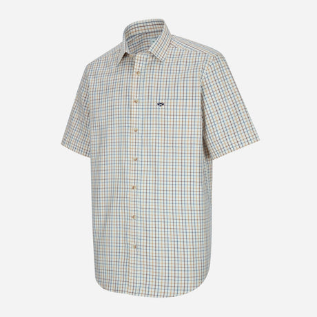 Hoggs of Fife Kessock Short Sleeve Tattersall Shirt Brown/Blue Check - Wild & Moor