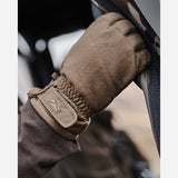 Lifestyle Image of Hoggs of Fife Kinross Waterproof Gloves Dark Green - Wild & Moor